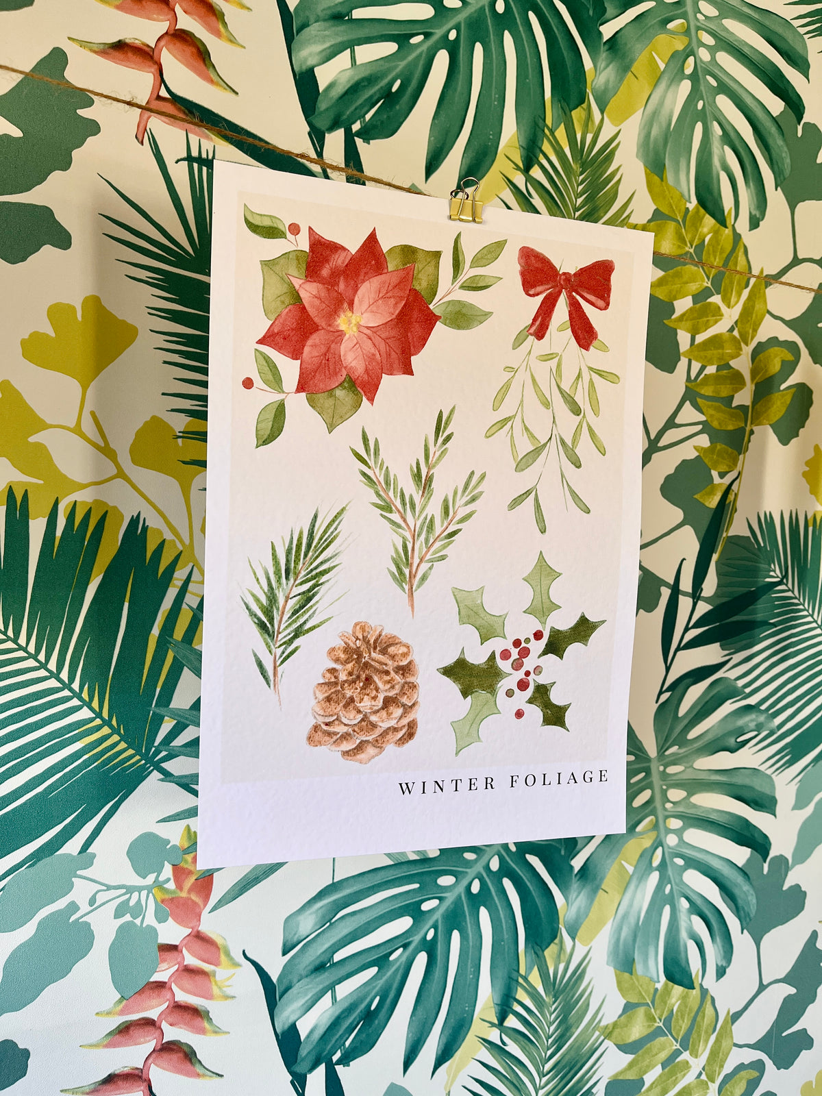 A4 Winter Foliage Christmas Print - End of Line