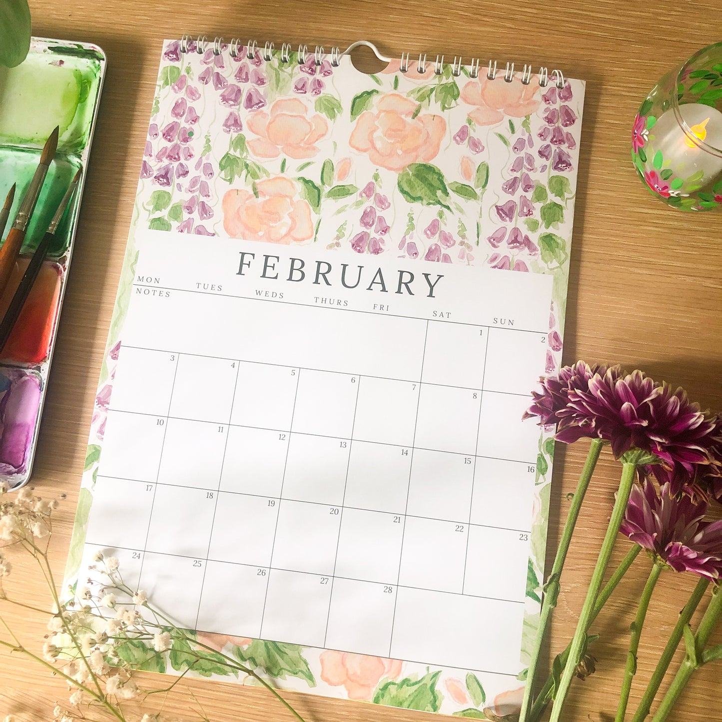 2025 Floral Wall Calendar