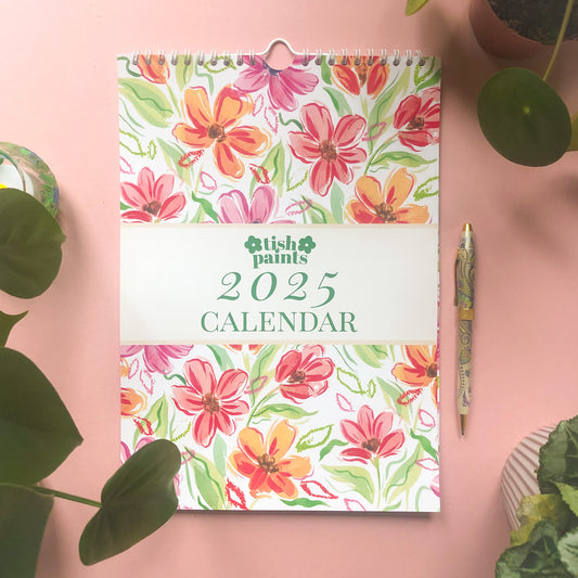 2025 Floral Wall Calendar