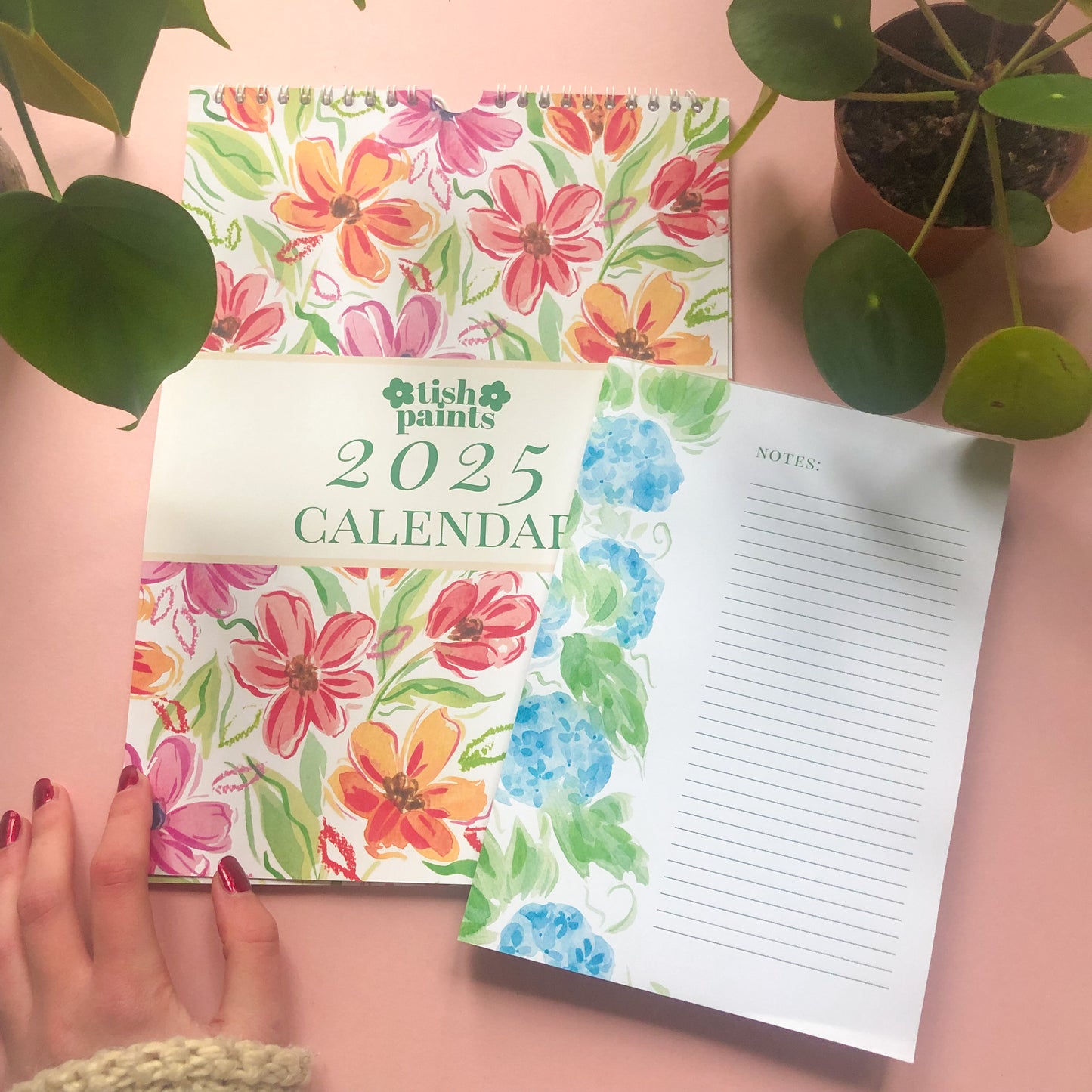 Calendar & Hydrangea A5 Notepad Gift Set