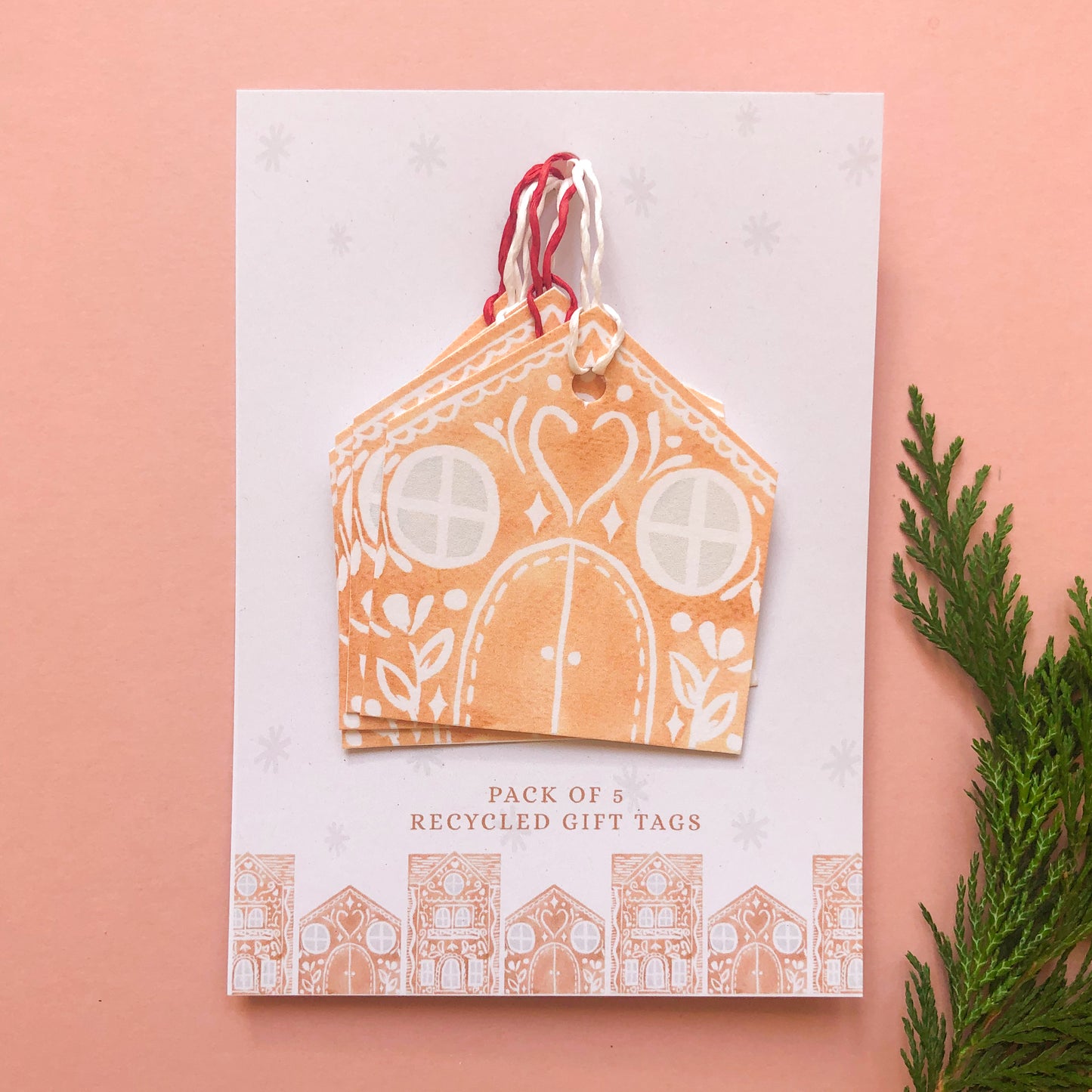 Gingerbread House Christmas Gift Tags Pack of 5