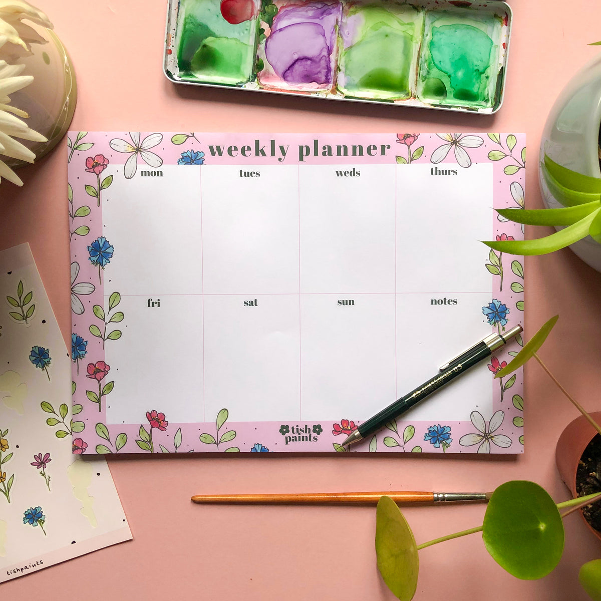 Floral A4 Weekly Planner – tishpaints