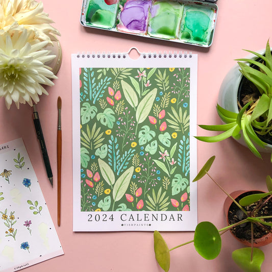 2024 Floral Wall Calendar