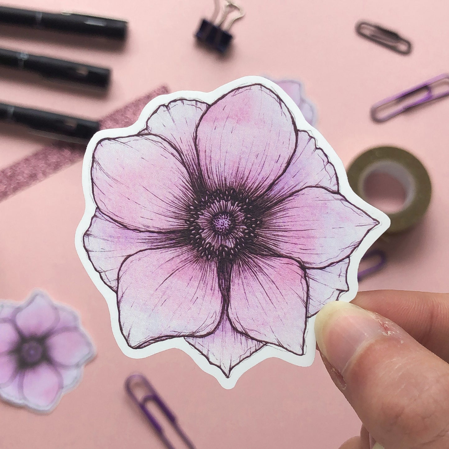 Lilac Anemone Flower Sticker