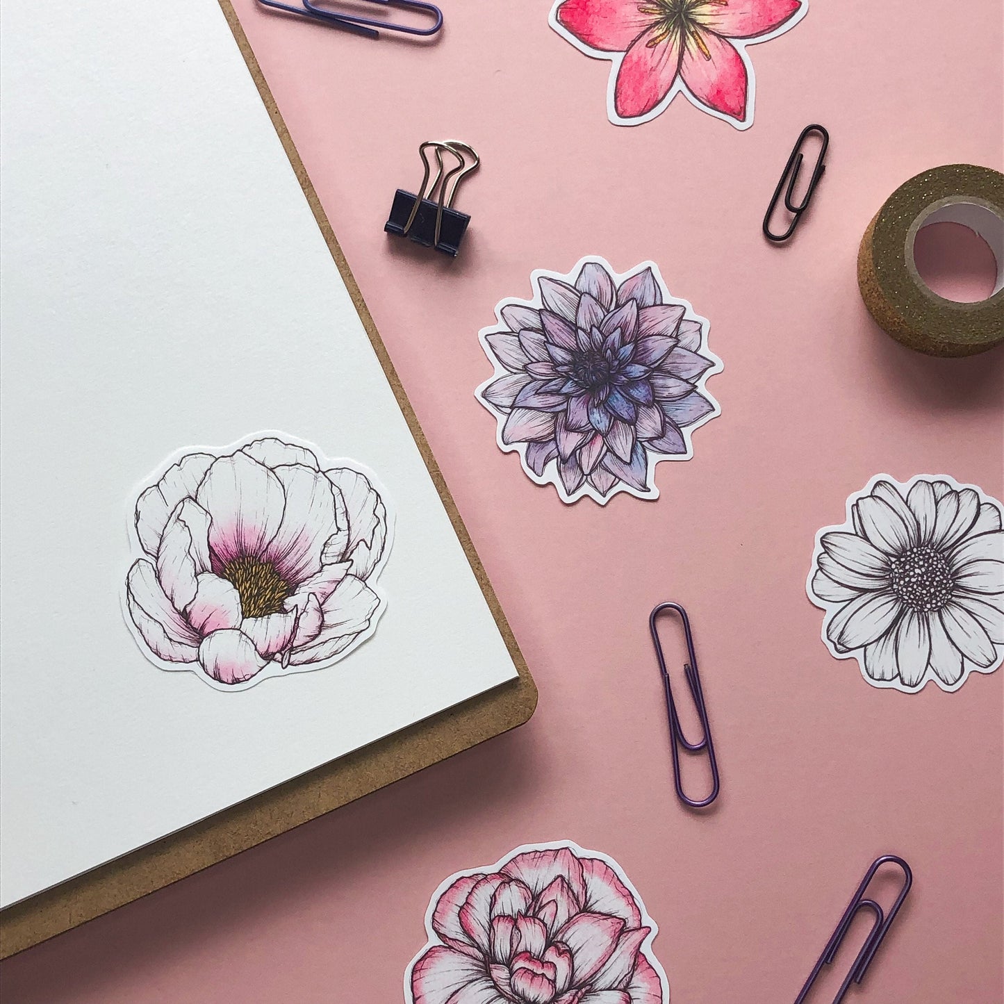 Peony Sticker