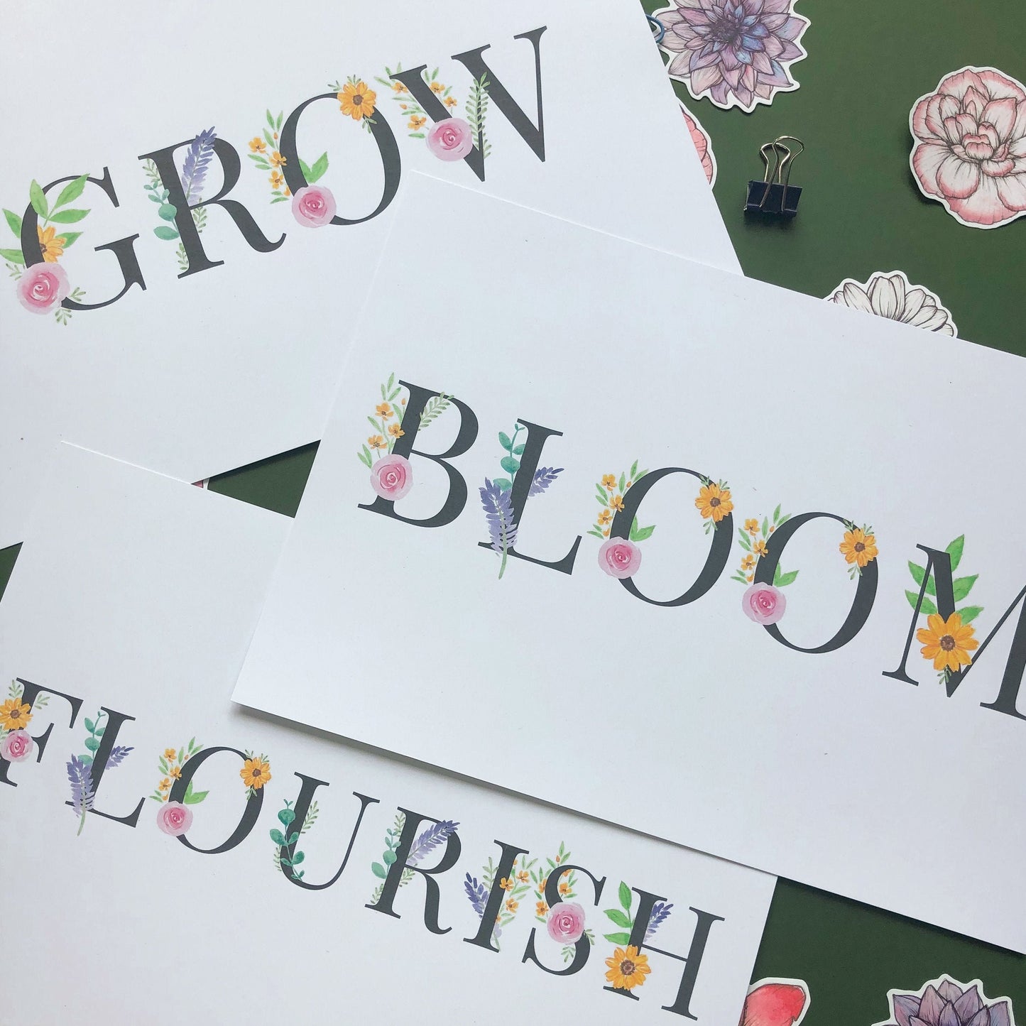 A4 Print Set: GROW, BLOOM & FLOURISH