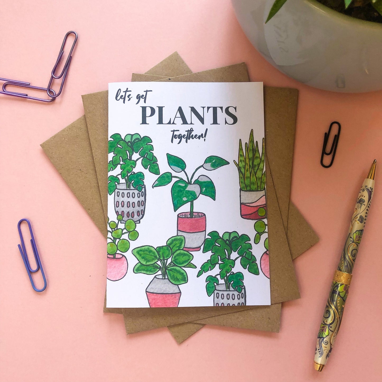 Let's get plants together! Valentines Day, Moving In Card