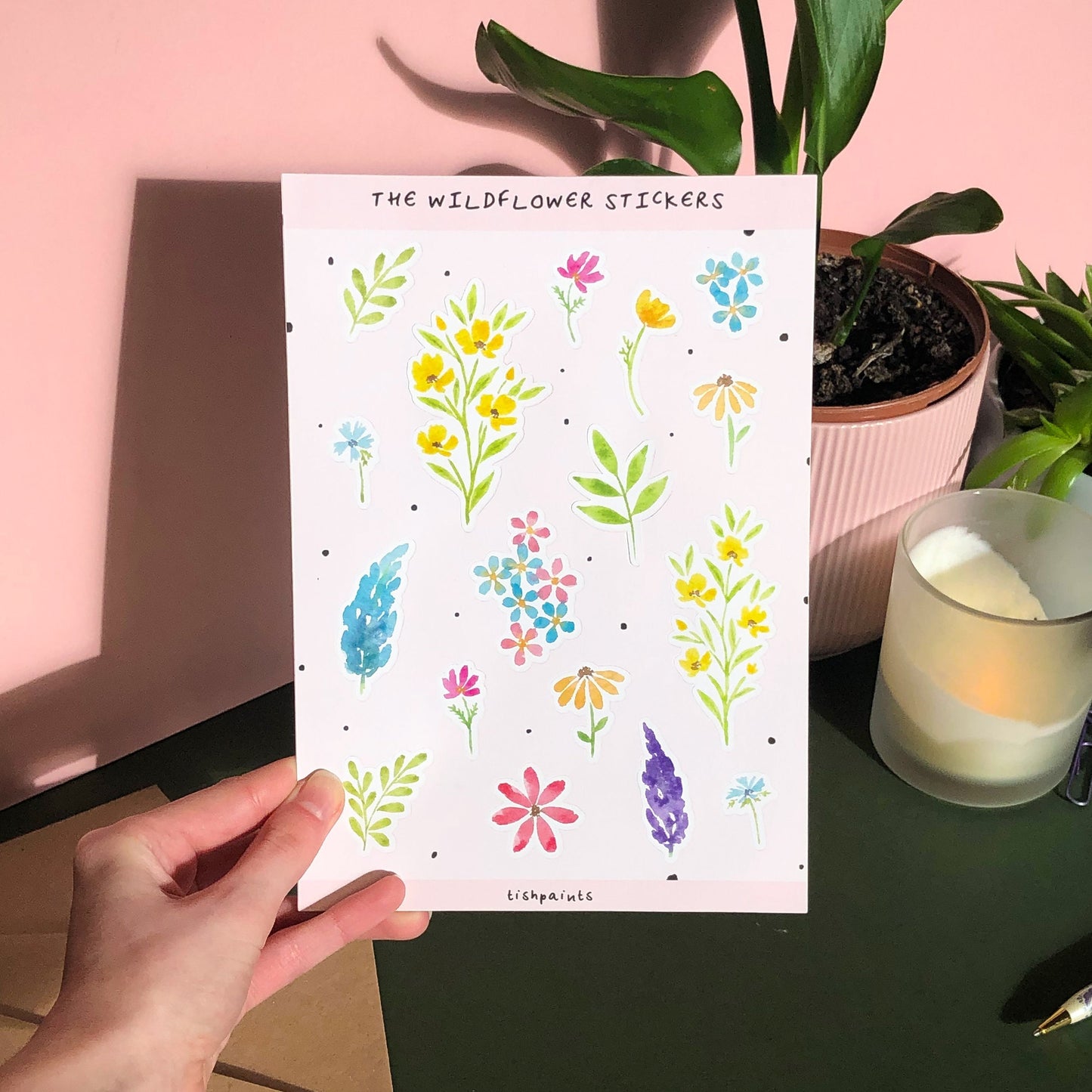 Watercolour Wildflower Sticker Sheet