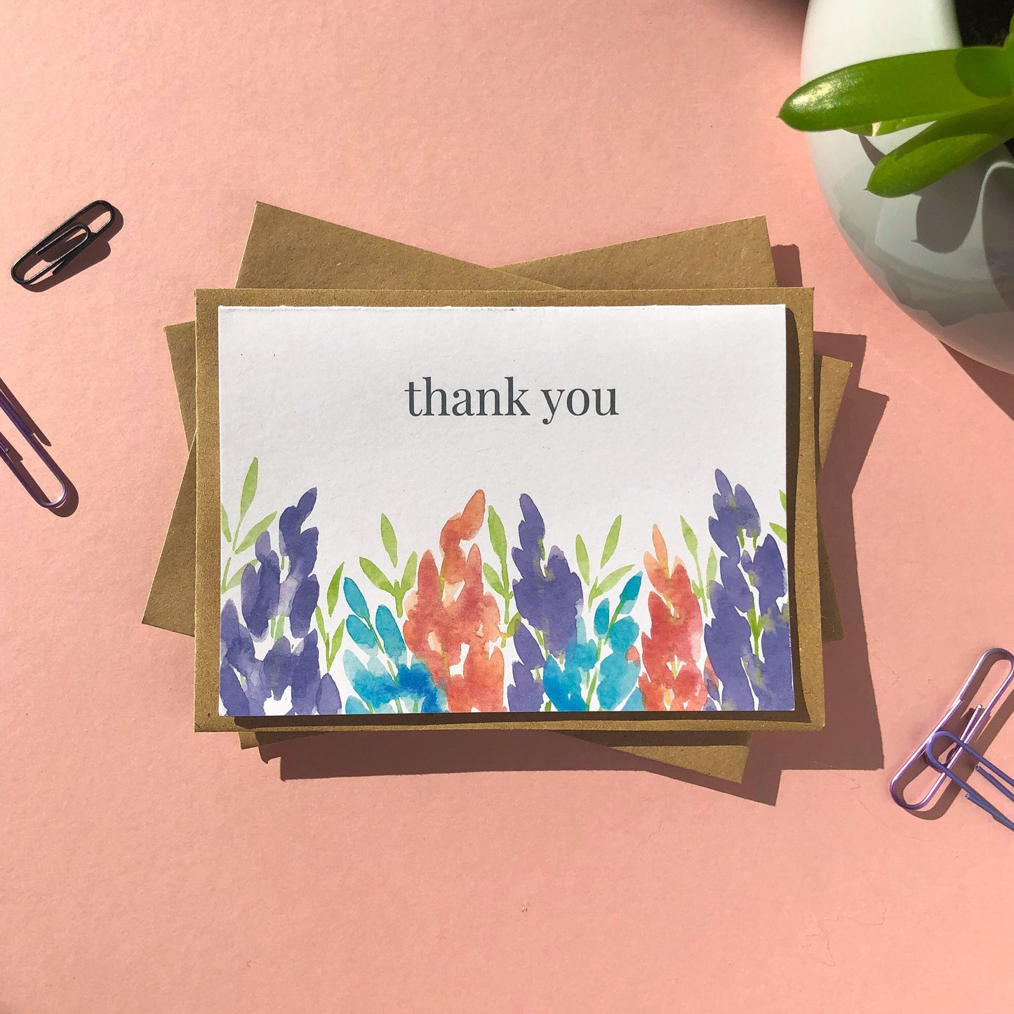Thank You Wildflower Delphiniums Card