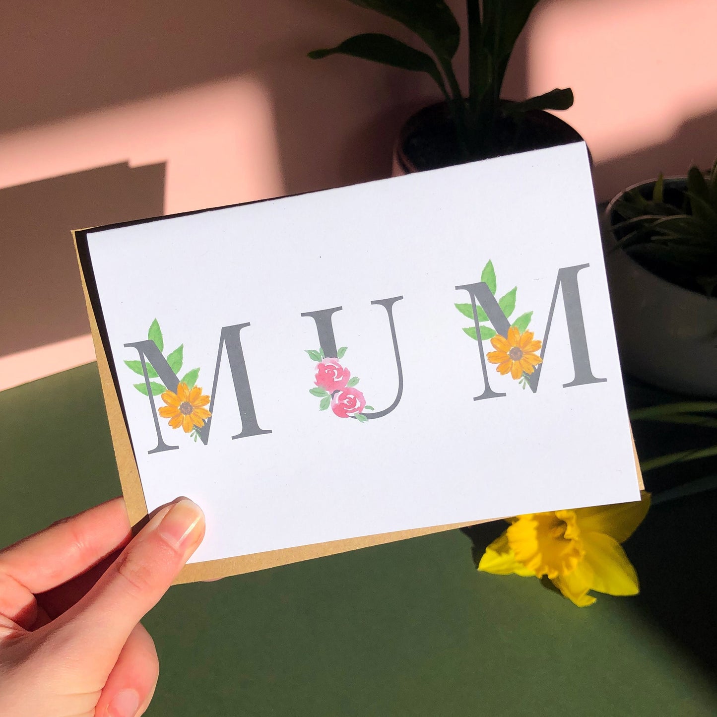 MUM Floral Birthday Card, Mother’s Day Card