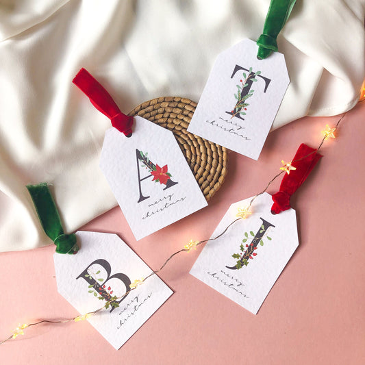 Personalised Initial Christmas Gift Tags, Place Cards