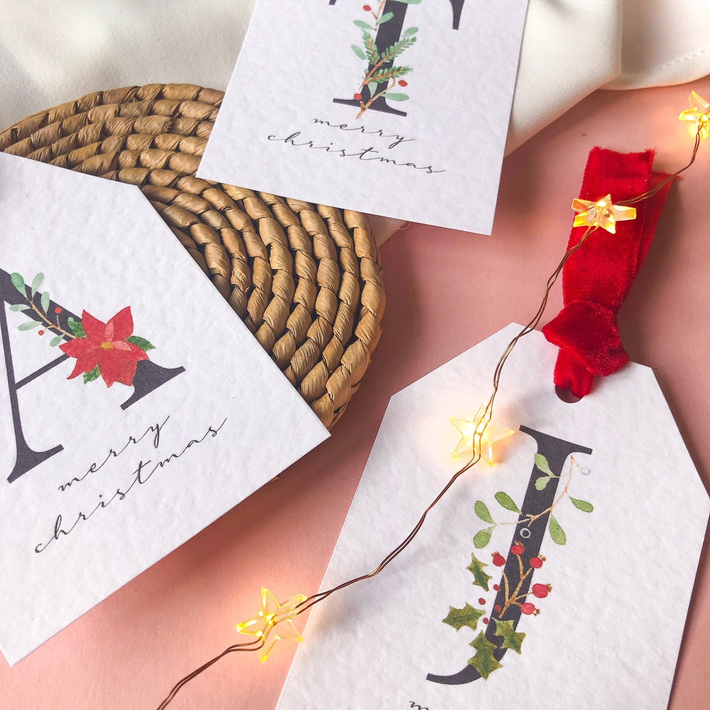 Personalised Initial Christmas Gift Tags, Place Cards