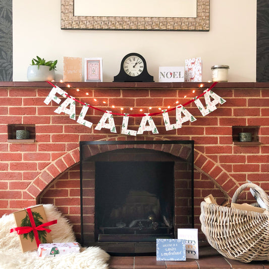 Fa La La La La Plantable Paper Christmas Garland