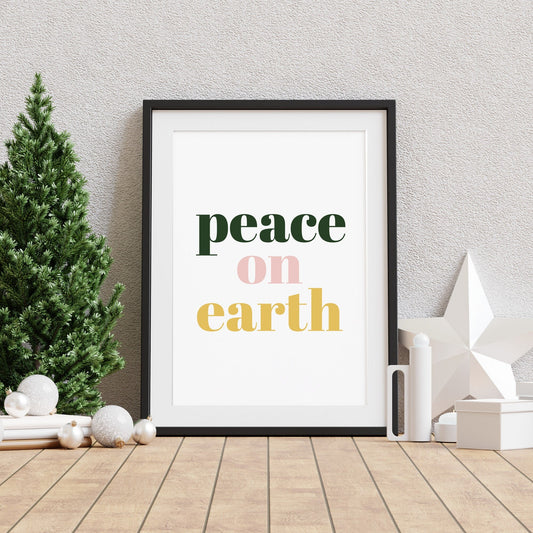 Peace on Earth Modern Christmas Print
