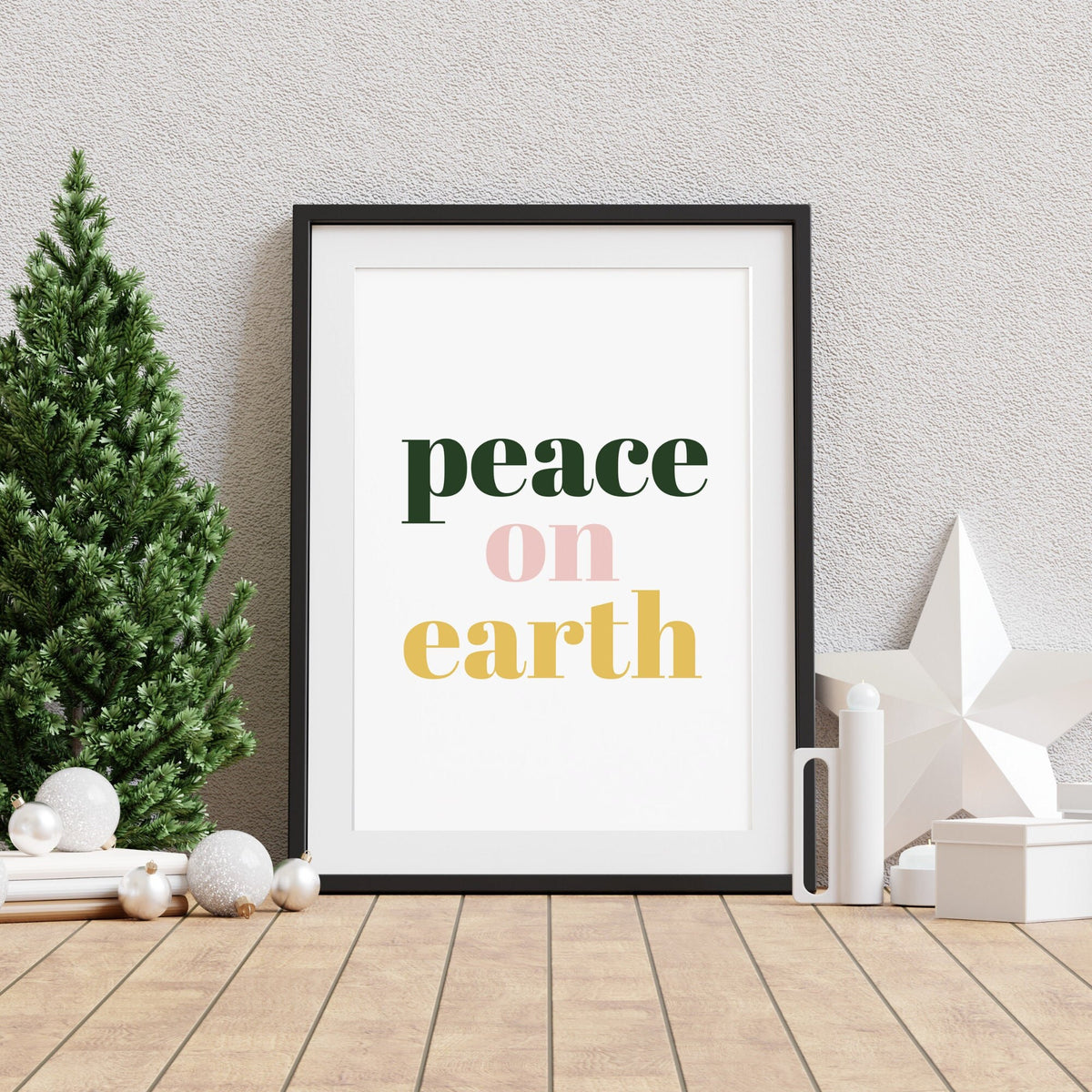A4 Peace on Earth Modern Christmas Print - End of Line