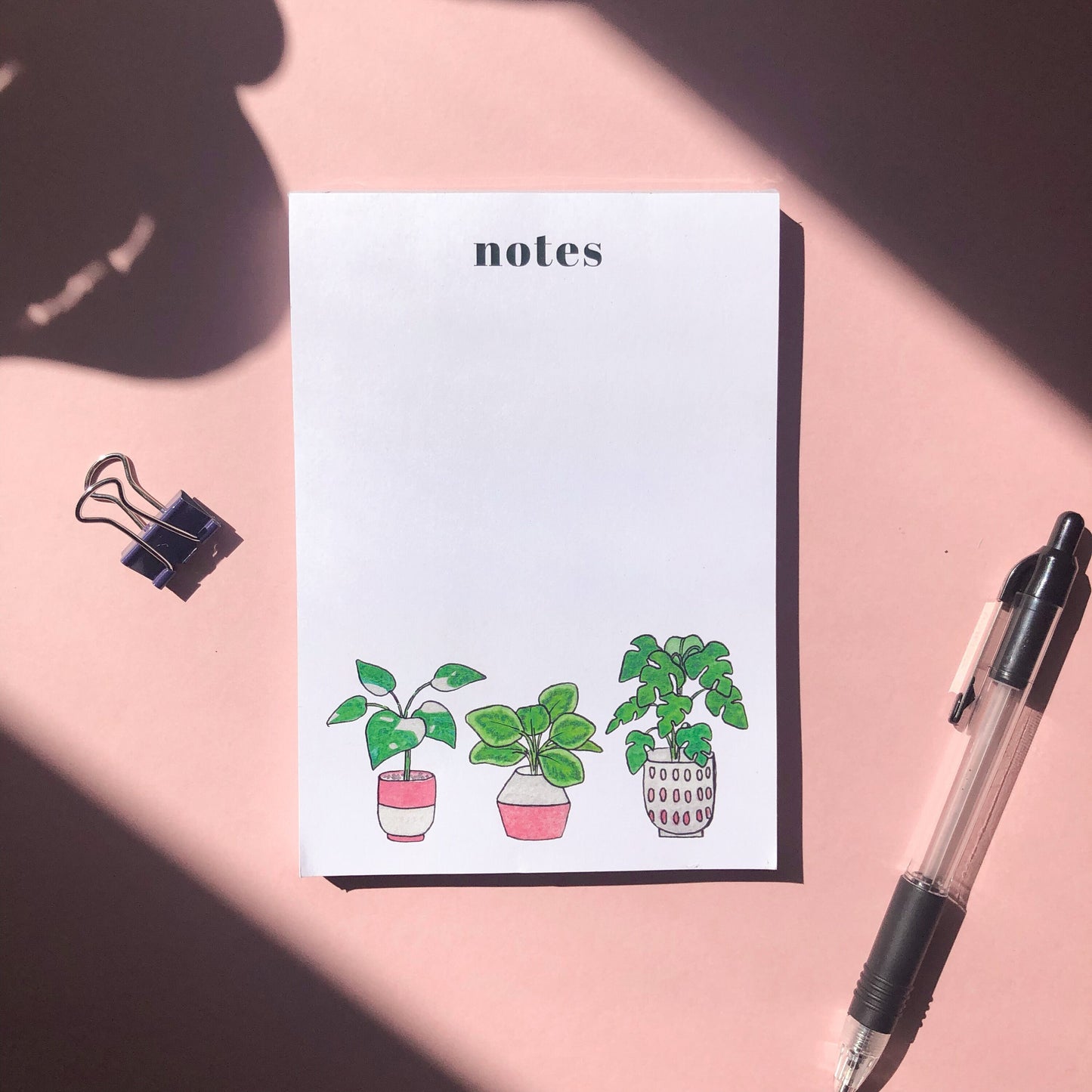 AHouse Plant A6 Notepad, Plant Illustration To Do List Memo Pad, 50 Pages Minimal Planner - Monstera, Calathea, Plant Lover Stationery Gift