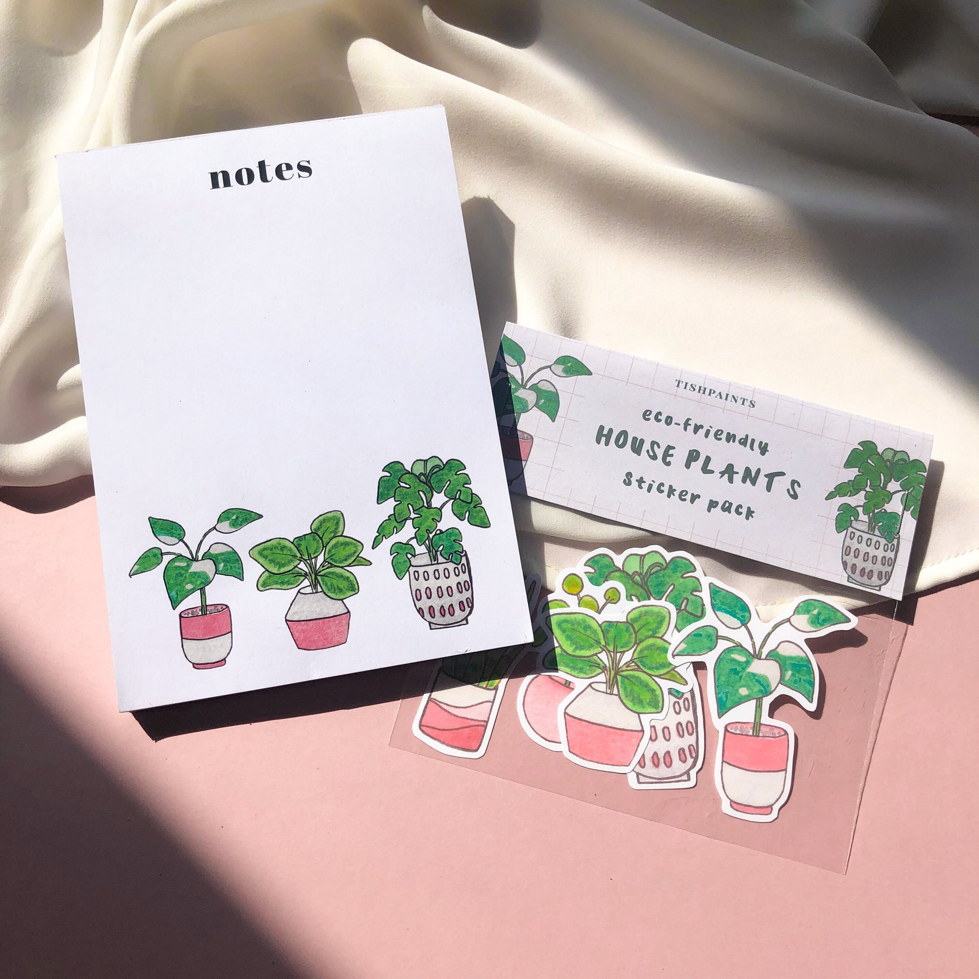 AHouse Plant A6 Notepad, Plant Illustration To Do List Memo Pad, 50 Pages Minimal Planner - Monstera, Calathea, Plant Lover Stationery Gift