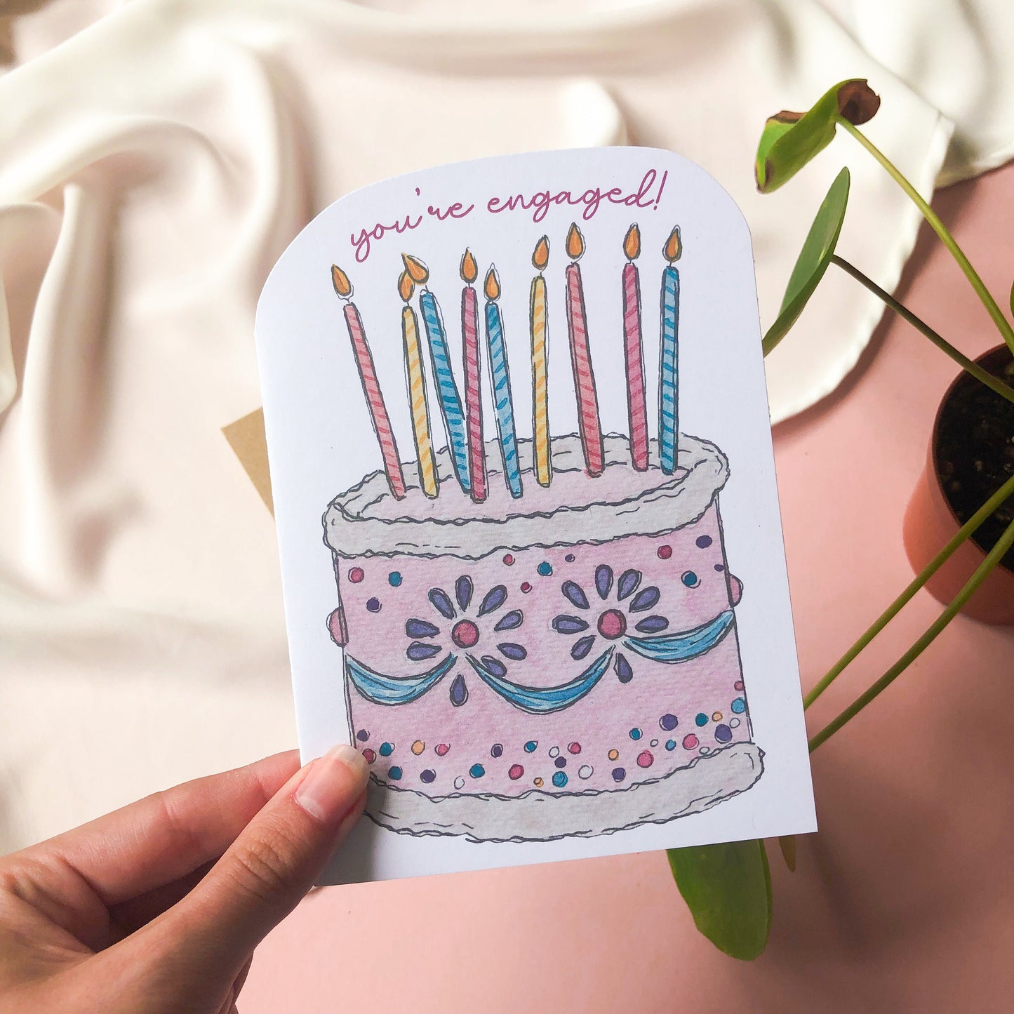 You're Engaged! Celebration Cake Card