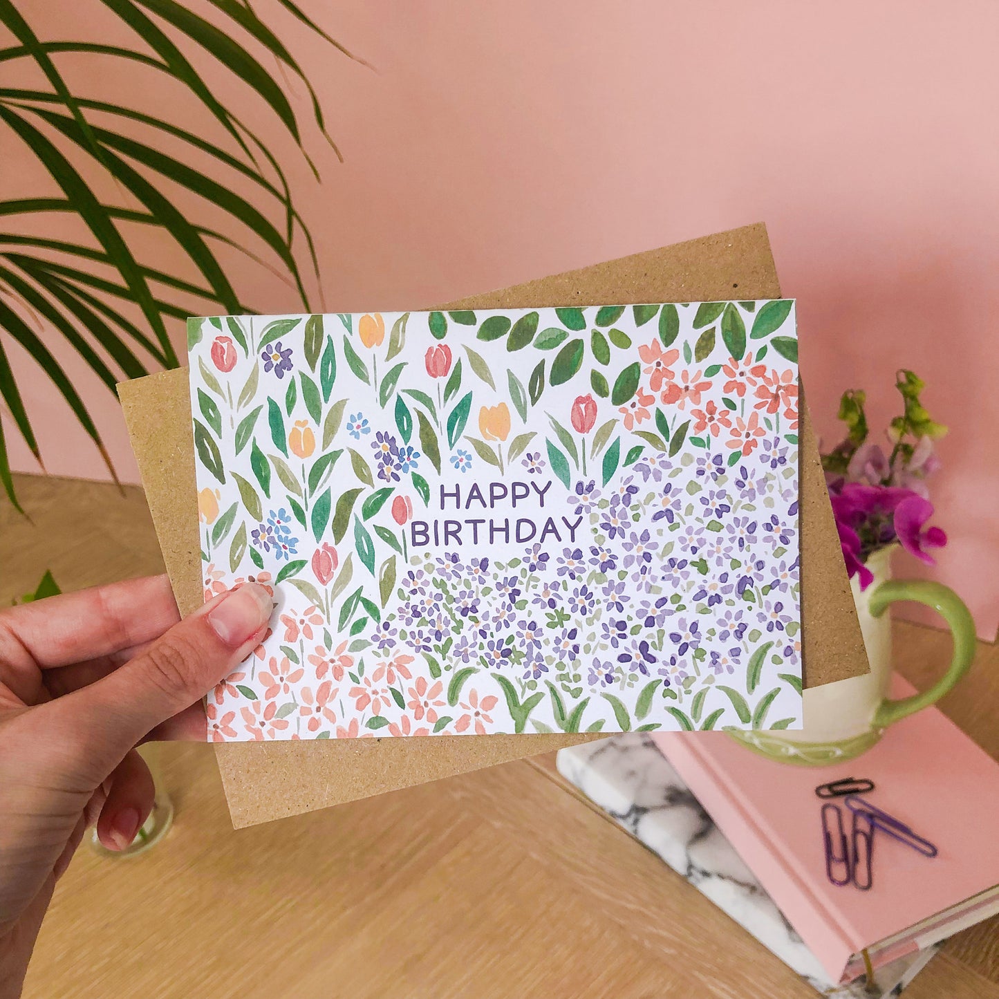 Happy Birthday Spring Flowers Card