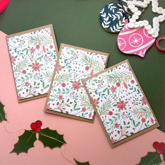 Scandi Christmas Carols Card Multipack | Peace on Earth, Joy to the World, Noel