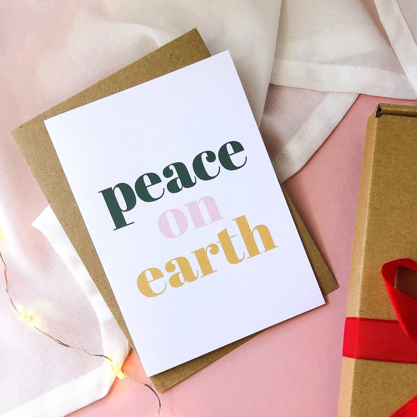 Peace on Earth Christmas Card | A6 Modern Xmas Card